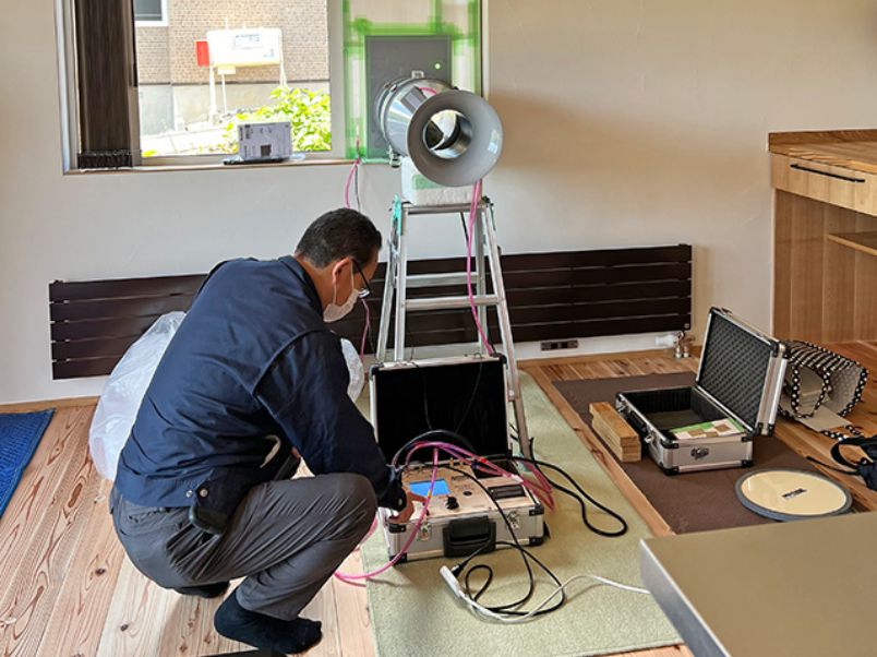 全棟気密測定を実施